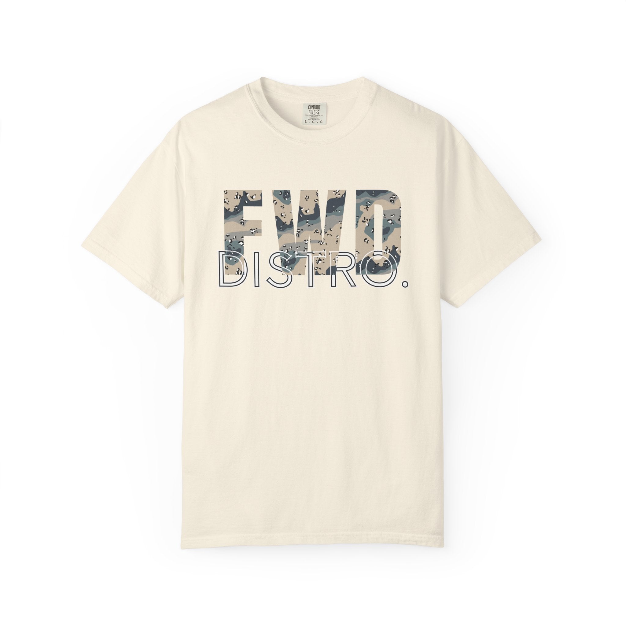 Ivory FWD Distro heavyweight cotton t-shirt with Polar Choc Chip camo style print and relaxed fit