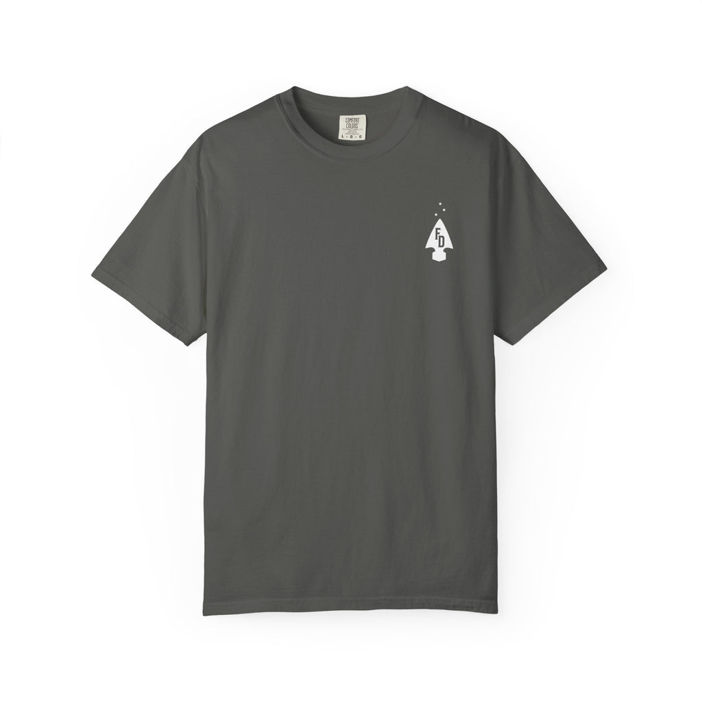 Pepper Gray t-shirt with a FD Arrow graphic logo.