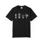 Black GWOT t-shirt with white military-themed graphics and heavyweight 100% ring spun cotton fabric