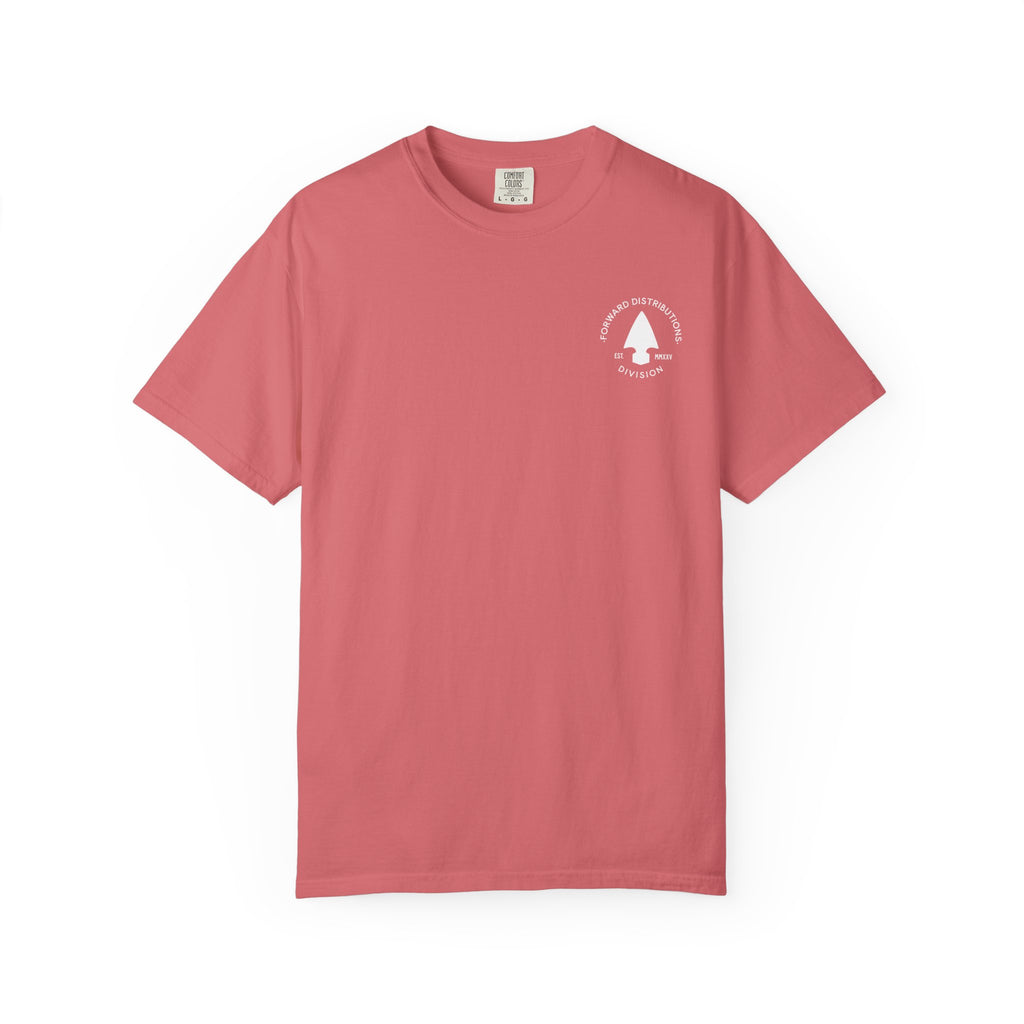 Watermelon t-shirt with a Forward Distributions Division badge logo.