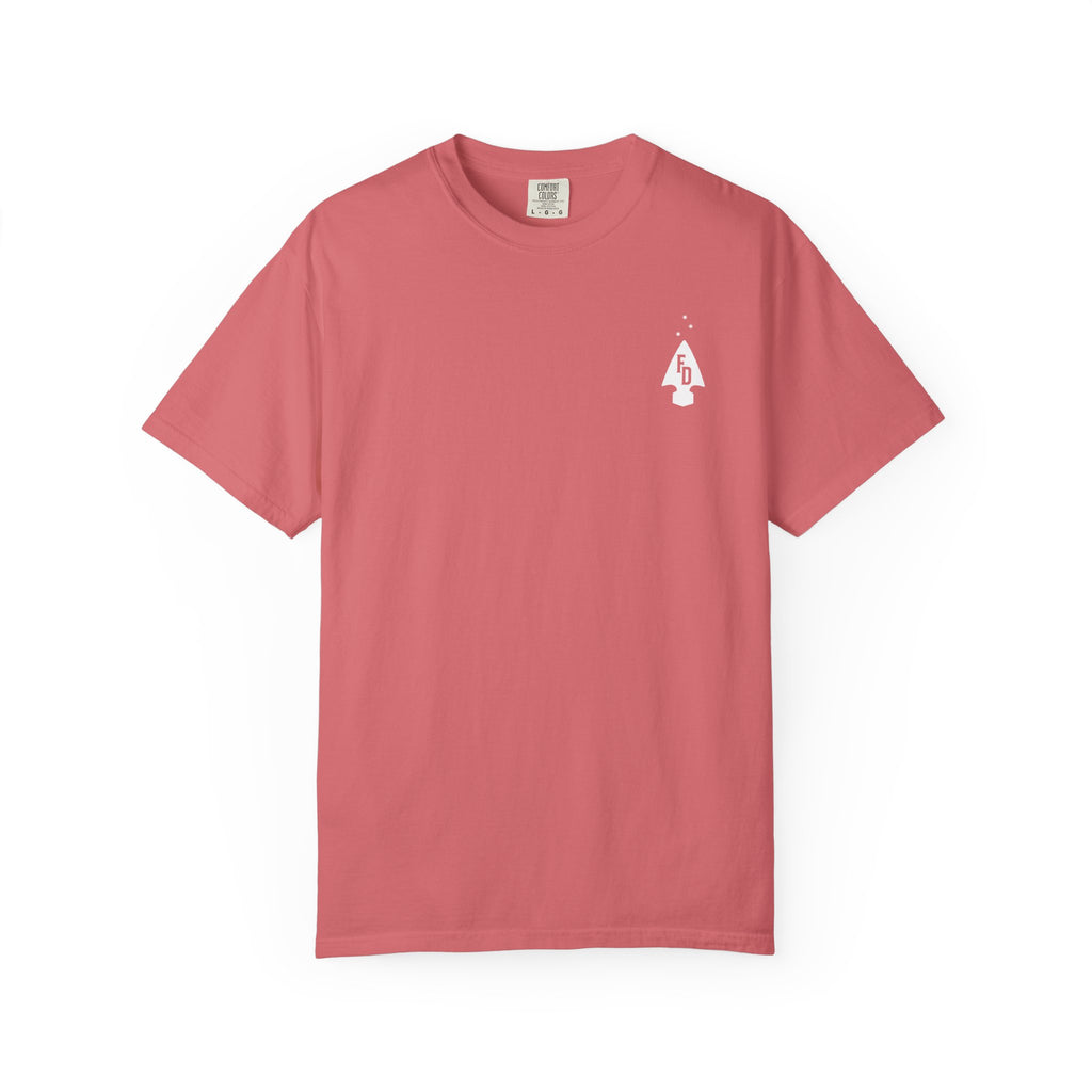 Watermelon Pink t-shirt with a FD Arrow graphic logo.