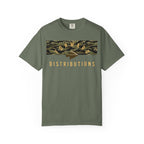 Moss Forward Distributions Logo T-Shirt with Tiger Stripe Split Camo Block