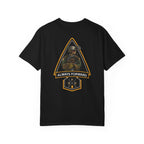 Black FDD Arrow t-shirt with soldier graphic and "Always Forward" text on back, heavyweight cotton, relaxed fit.