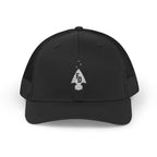 Black FD Arrow Logo snapback hat with breathable mesh back and adjustable snap closure