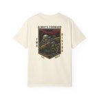 Ivory heavyweight cotton t-shirt with "Always Forward" military sniper graphic and text design on back.