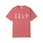 Watermelon GWOT t-shirt with white military-themed graphics and heavyweight 100% ring spun cotton fabric