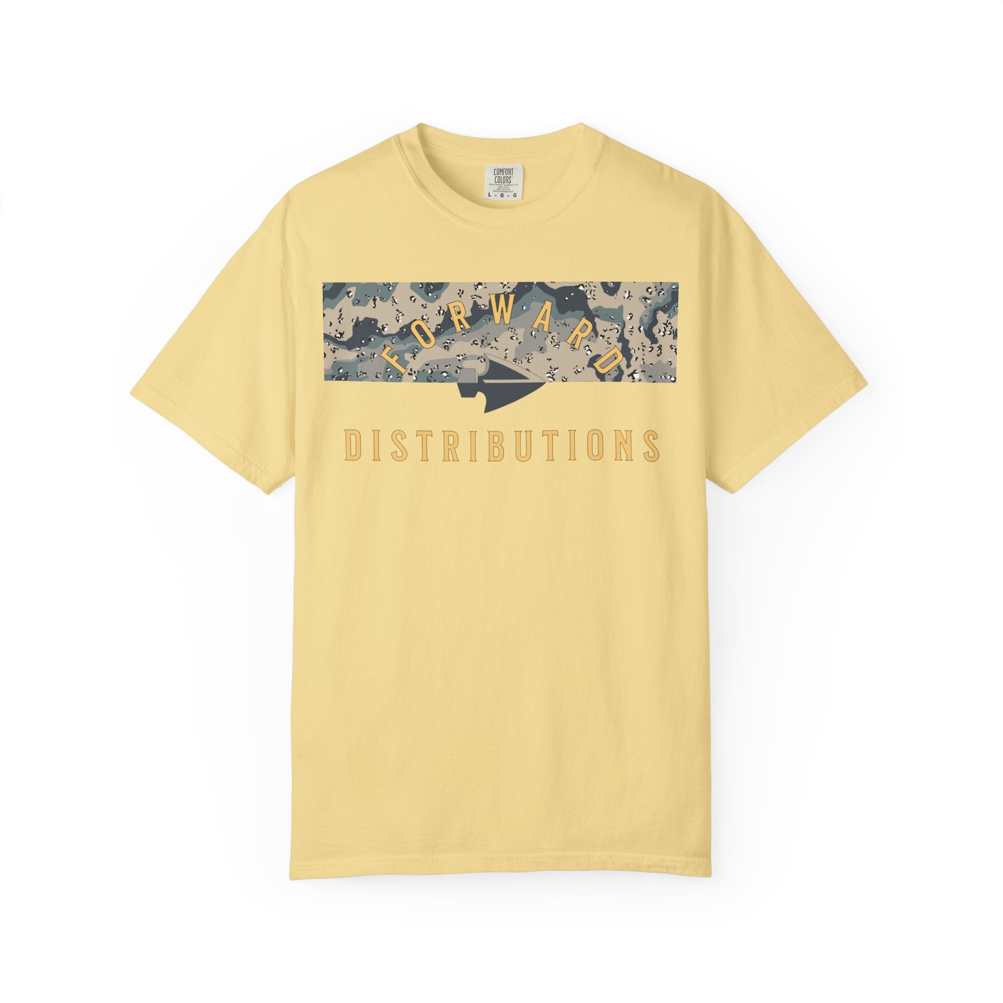 Butter Forward Distributions Logo T-Shirt with Polar Choc Chip Split Camo Block