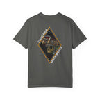 Pepper t-shirt with a Skull graphic design and text on the back.