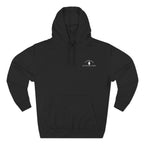 Black hoodie with adjustable hood, front kangaroo pocket, and Forward Distributions Signature Logo. 