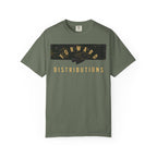 Moss Split Camo Multicam t-shirt with Forward Distributions text, heavyweight cotton, relaxed fit, rib collar