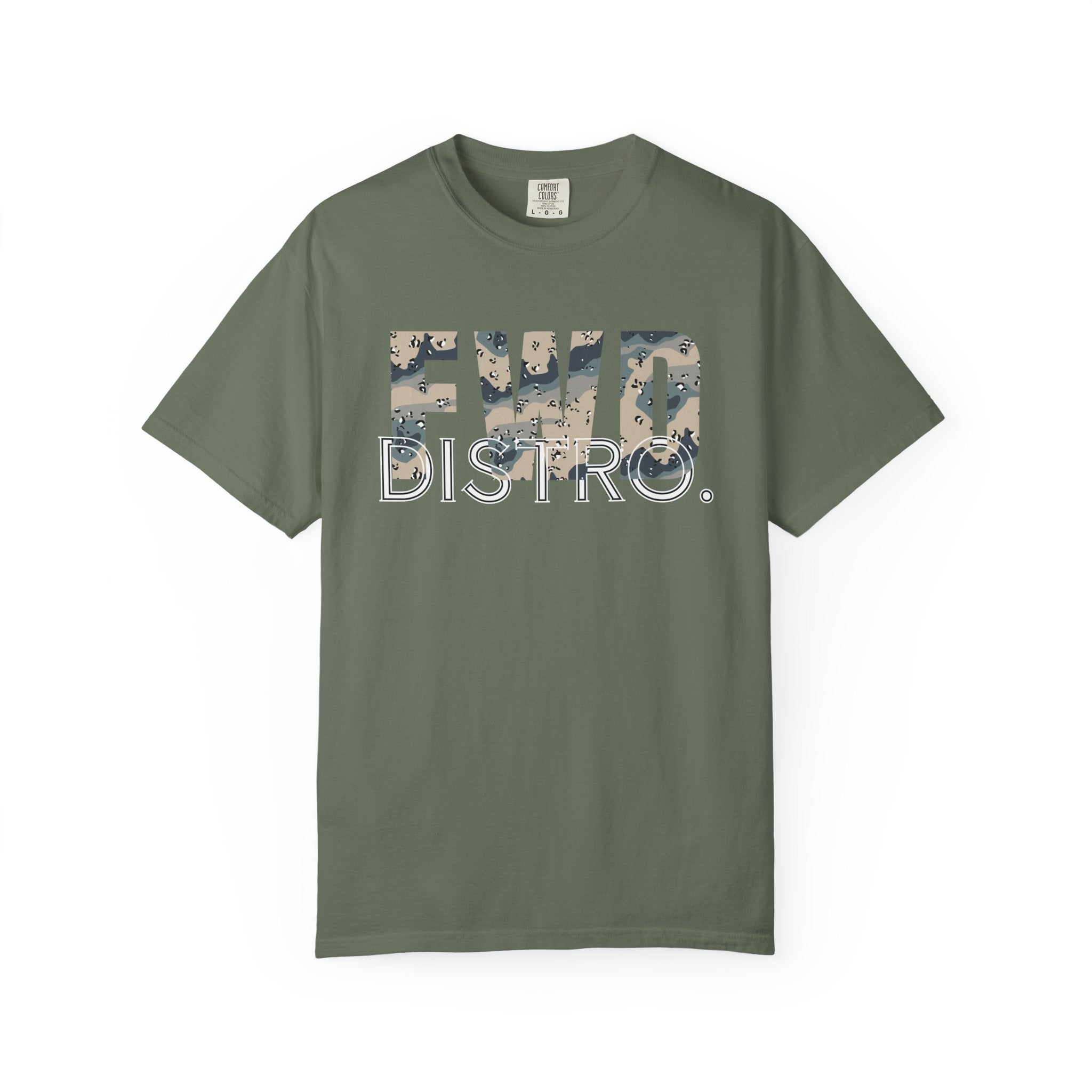 Moss FWD Distro heavyweight cotton t-shirt with Polar Choc Chip camo style print and relaxed fit
