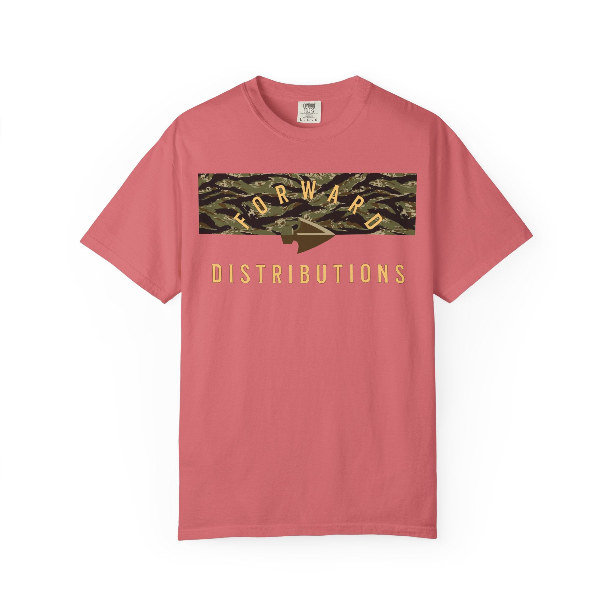 Watermelon Forward Distributions Logo T-Shirt with Tiger Stripe Split Camo Block