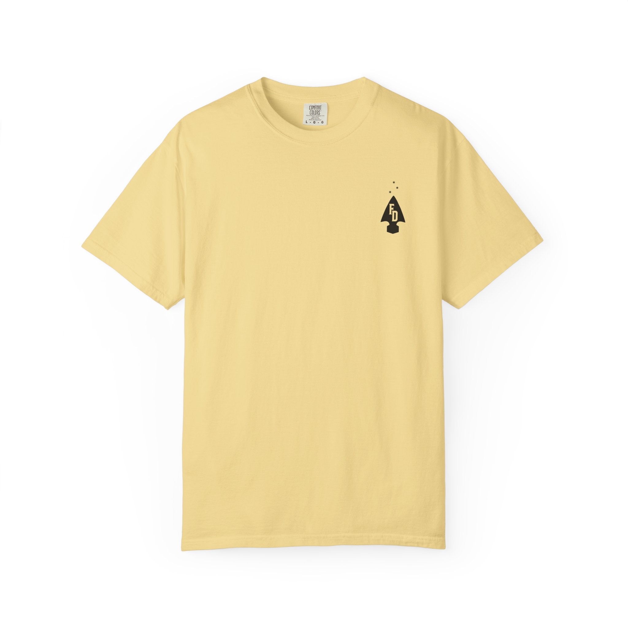 Butter Yellow t-shirt with a FD Arrow graphic logo.