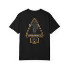 Black FDD Arrow II t-shirt with soldier graphic and "Semper Prorsum" text on the back, heavyweight cotton blend.