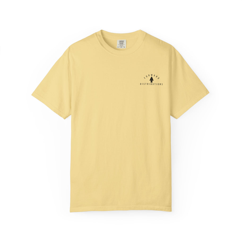Butter t-shirt with a Forward Distributions logo.