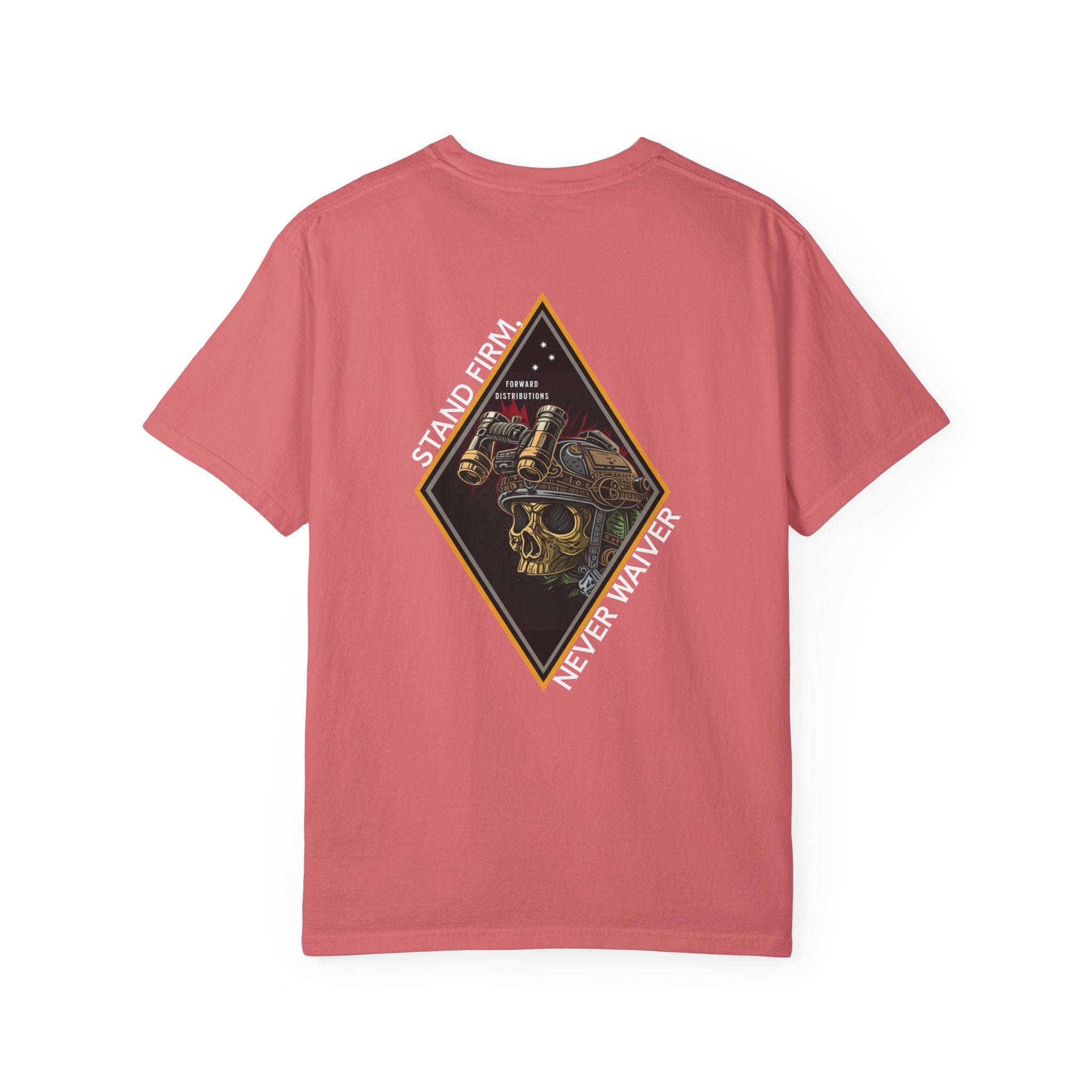 Watermelon t-shirt with a Skull graphic design and text on the back.