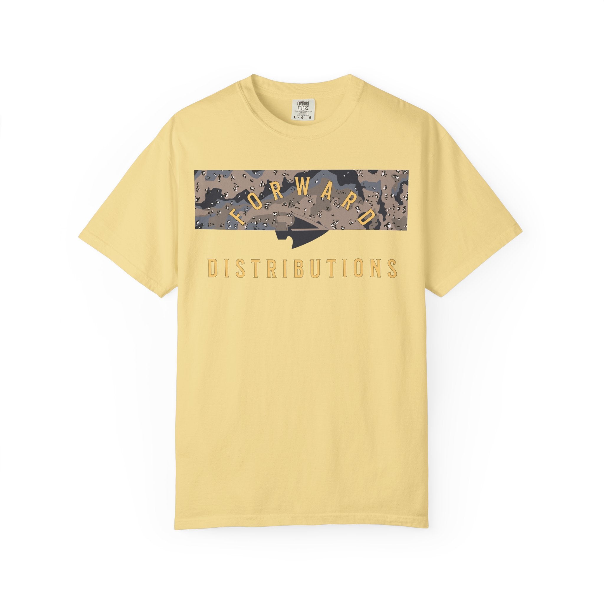Butter Forward Distributions Logo T-Shirt with Blueberry Chip Split Camo Block