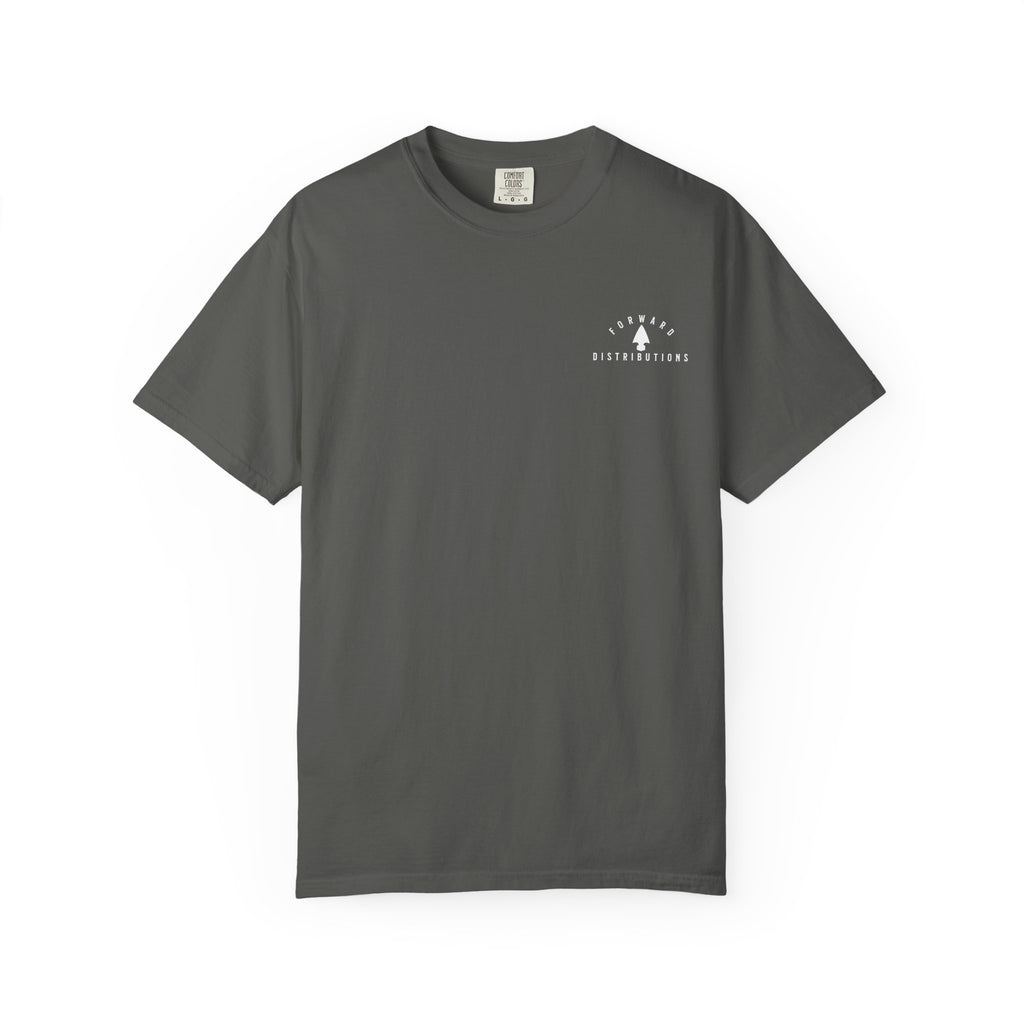 Pepper t-shirt with a Forward Distributions logo.
